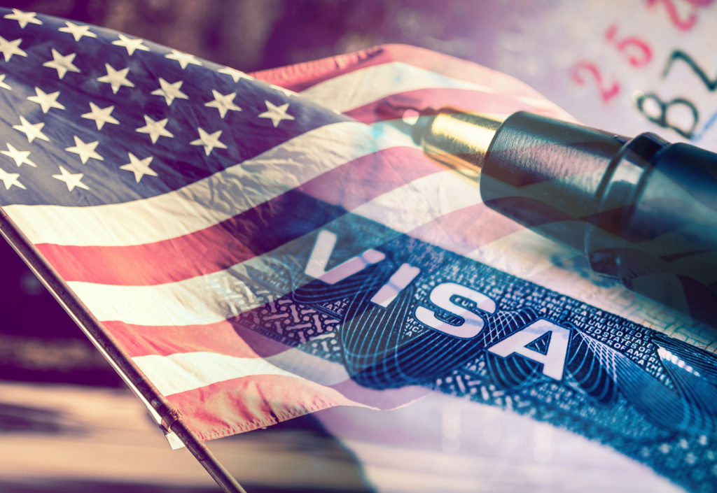 Visa Document with USA