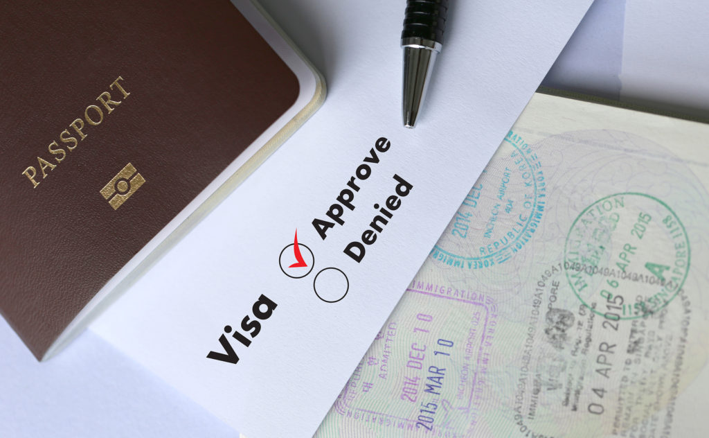 Visa and passport to approved